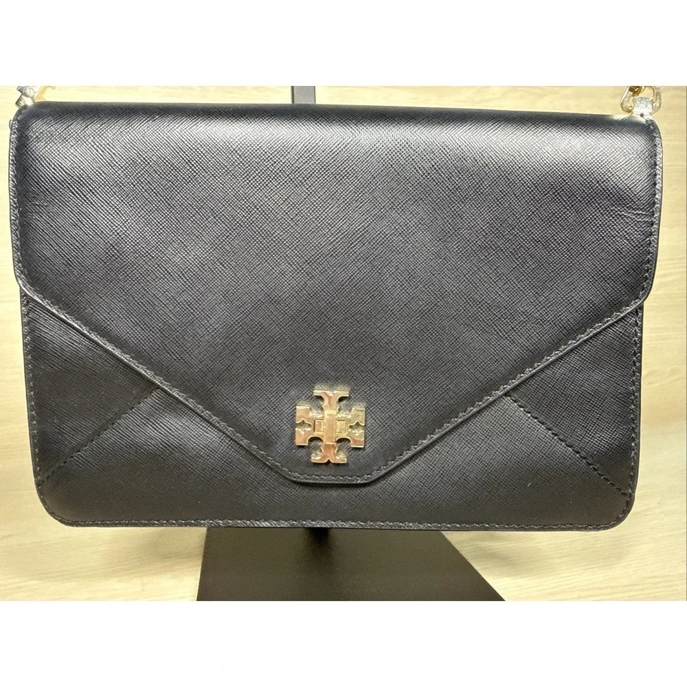 Tory Burch Kira Clutch Shoulder Envelope Cross Body‎ Purse Removable Gold Chain